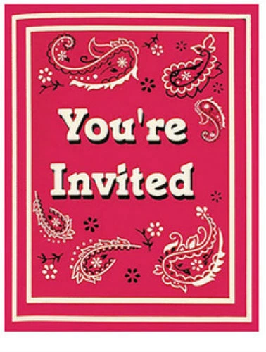 Classic Bandanna Invitations (8) - Western Themed Party Supplies - Image 1 of 1