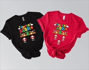T-shirt personalizzata Super papà, maglietta festa del papà, top Mario papà papà - Foto 1 di 7