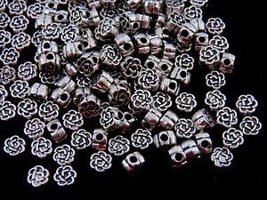 40 Pcs - 5mm Tibetan Silver Celtic Rose Flower Spacer Beads Jewellery UK B221