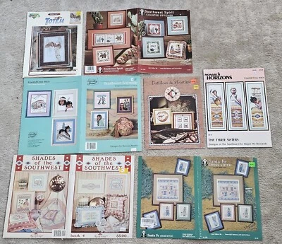 Lot 7 Southwest Native american Sante fe Cross Stitch pattern leaflet Indian  - Image 1 of 4