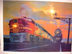 Railroad Art, Winfield, « Santa Fe, Land of the Chiefs », C1995, 18X24 » signé (0401)