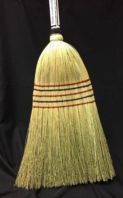 55"Natural Fiber Bristle Yucca Corn Parlor Broom & Wood Handle_Amish Made USA - Image 1 of 4