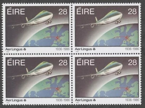 Ireland - 1986 50th Anniv Aer Lingus - SC# 660, SG# 637 Block of 4 Mint NH OG - Picture 1 of 2