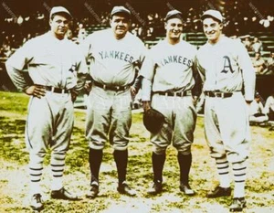 ED561 Babe Ruth Lou Gehrig Jimmie Foxx 8x10 11x14 16x20 Oil Painting Photo - Picture 1 of 1