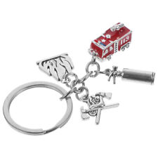  Alloy Fire Extinguisher Medal Firefighter Helmet Keychain Party Favors