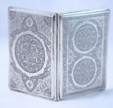 Persian Sterling Silver Cigarette Case w/ Engraved Floral & Filigree Motif