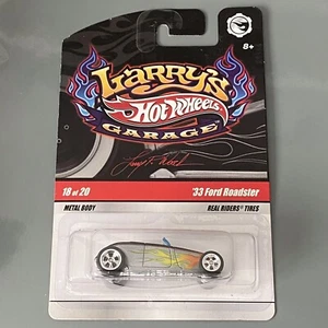 Hot Wheels Larry's Garage #18/20 '33 Ford Roadster Silver w/ Flames Real Riders - Picture 1 of 6