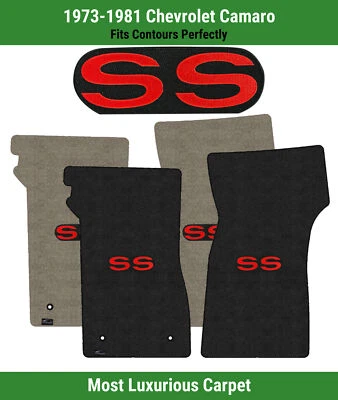 Lloyd Luxe Front Carpet Mats for '73-81 Chevrolet Camaro w/Red on Black SS Logo - Image 1 of 4