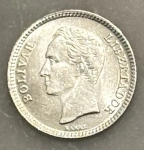 1954 Venezuela 1 Bolivar - BU - Brilliant Uncirculated - 83.5% Silver - Picture 1 of 3