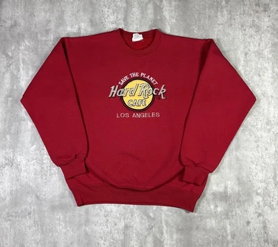 Sudadera De Colección Planet Hollywood Los Angeles Roja Save The Planet Talla Lg Años 90 Foto 1 de 4