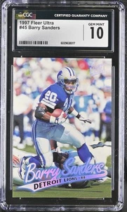 1997 Fleer Ultra Barry Sanders #45 CGC 10 Gem Mint - Picture 1 of 2