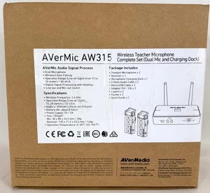 AVerMedia AVerMic AW315 Wireless Teacher Dual Microphone Set With Charging Dock - Picture 1 of 4