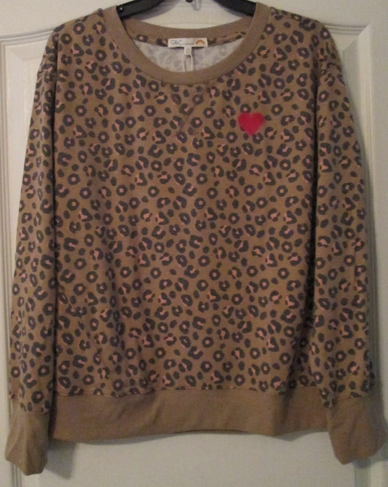 Top tejido con estampado de leopardo C&C California - Tostado - Damas Talla mediana *NUEVO CON ETIQUETAS* Foto 1 de 1