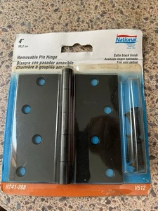 National Hardware 4" Removable Pin Hinge, Black (N241-208) FS - Picture 1 of 1