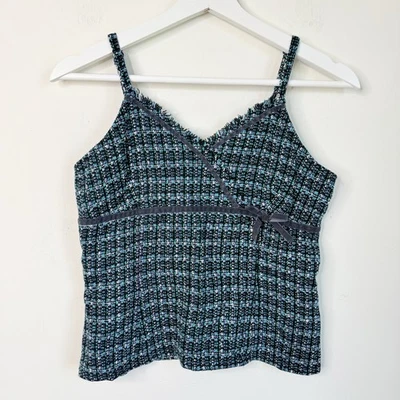 Старый темно-синий винтажный Y2K SMTweed черный бархат бант Baby кукла Camisole невежественный 90-х - Изображение 1 из 4