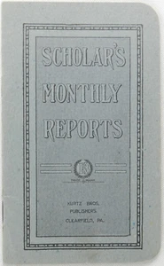 Scholar's Month Reports of Bertha Black 1924 - Clearfield, PA Vintage Gradebook - Picture 1 of 3