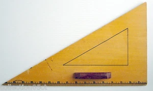 ONE VINTAGE WOODEN SQUARE FROM A SCHOOL - Imagen 1 de 4