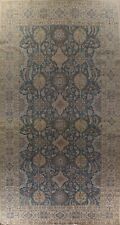 Vintage Floral Nain Blue/ Ivory Traditional Handmade Palace Size Rug 16'x25'