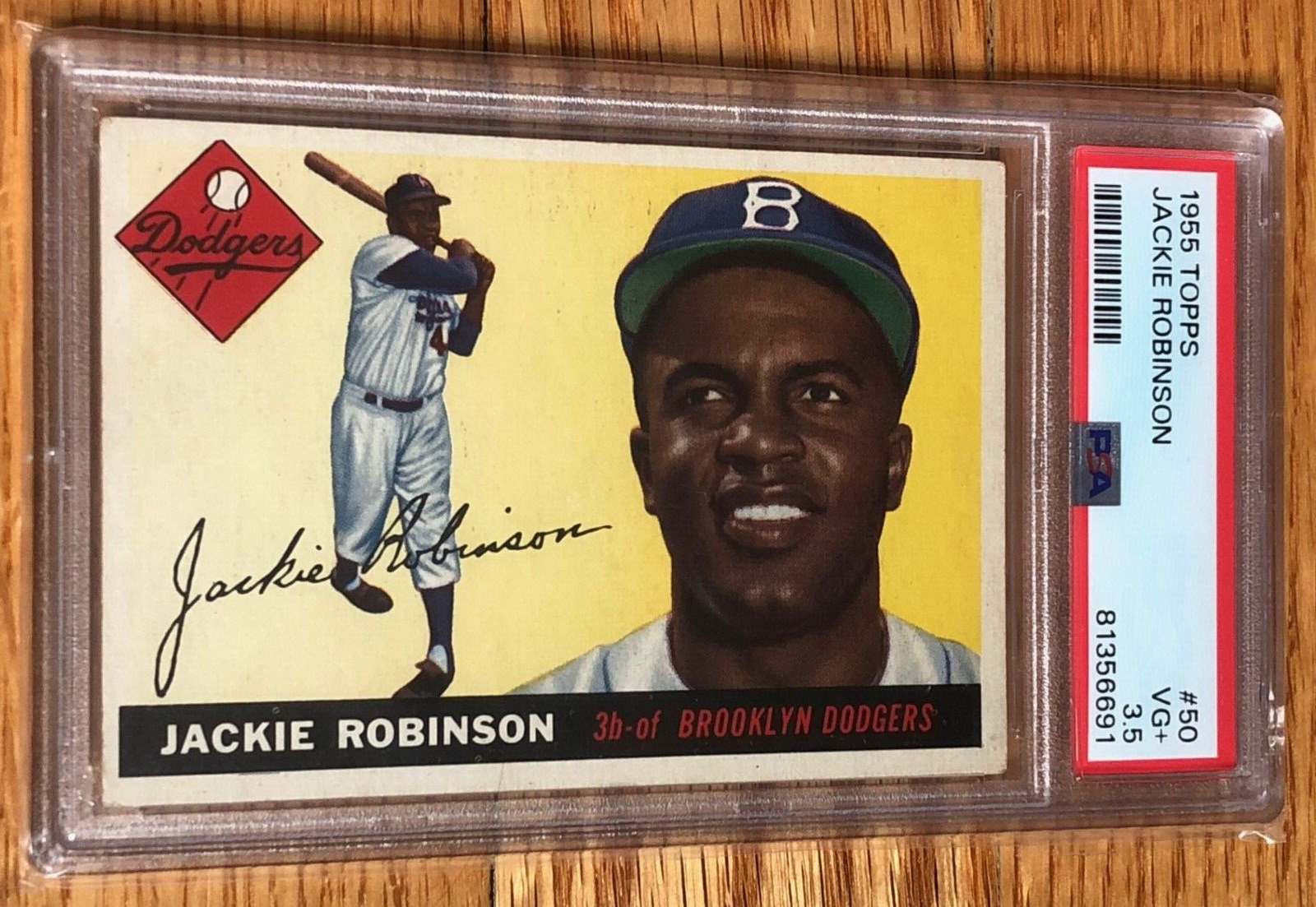 Jackie Robinson 1955 Topps #50 - PSA 3.5 VG+   Dodgers - Looks Better