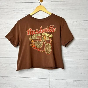 Cold Crush T Shirt Womens Size Medium Brown Nashville Rock N' Roll Motorcycle - Picture 1 of 13