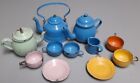 Tin Toy Dish Vintage Lot of 14 Pieces Blue, Pink, Yellow, Green