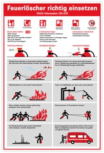 Aufkleber Sicherheitsaushang „Feuerlöscher richtig einsetzen“ Symbole: ISO 7010 - Bild 1 von 1
