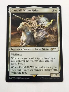 Magic Lord of the Rings Gandalf, White Rider Promo FOIL #02 NM+ COSTCO  MTG - Picture 1 of 5