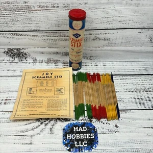 Joy Scramble Stix Artwood Toy MFG.Co.Inc. The Game Wooden Pick Up Sticks Vintage - Picture 1 of 7