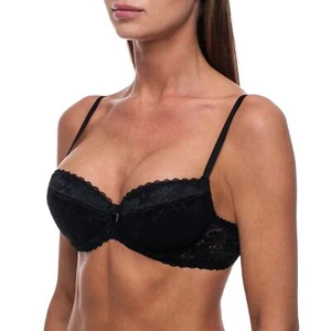 Sexy Push Up Lace T-Shirt Plunge Low Back Sheer Underwire Demi Padded PushUp Bra - Picture 1 of 18