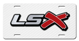 LSX LS X Vanity Novelty Metal Aluminum License Plate Tag Silver Red Black White - Picture 1 of 5