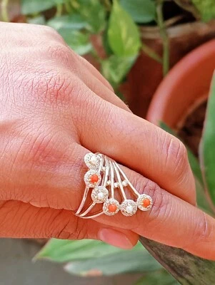 Multistone Gemstone Rings, Multicolor Stertling Silver Wedding Gifts For Women - Image 1 of 4