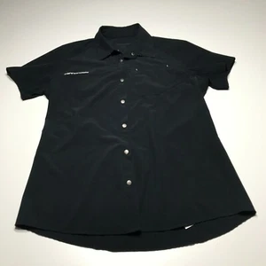 Cannondale Cycling Shirt Womens Sz Large Button Front Lightweight Stretch Black - Picture 1 of 11