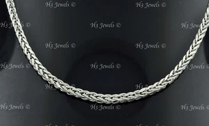 Collana catena grano coda di volpe oro bianco massiccio 14 carati 7,30 grammi 20 pollici #7575 - Foto 1 di 5