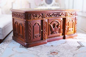 1/12 OfficeDesk Office Table Miniature Furniture Hand Craved Wooden High Quality - Picture 1 of 6