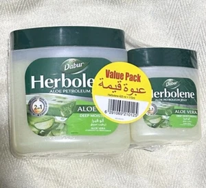 DABUR HERBOLENE ALOE VERA PETROLEUM JELLY SET OF 2 425ml &115 PACK - Picture 1 of 2