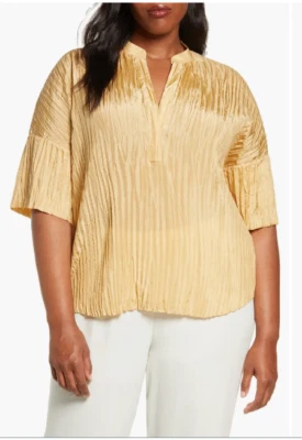 Blusa Vince de seda esmagada manga curta (tamanho 1X) - Imagem 1 de 3