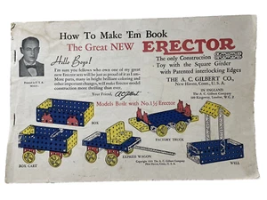 1935 Erector Set Manual How to Make 'Em Booklet Gibert Co Parts Price Railroad - Picture 1 of 11