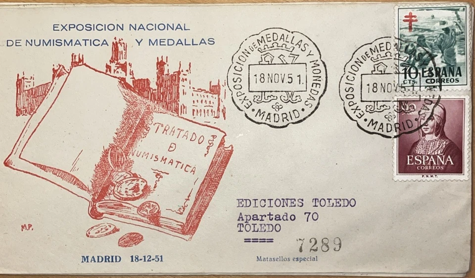 Sobre matasello especial Exposición Nacional de Numismatica y Medallas - Imagen 1 de 1