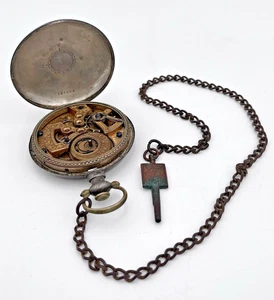 Antike 1850er Eeway Fleurier Open Face Taschenuhr Fledermausunruh Chinesisch - Bild 1 von 20