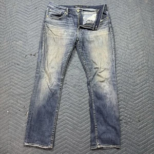 BKE Jake Straight Mens Size 36x32 (36x31) Med Wash Embroidered Denim Blue Jeans - Picture 1 of 14
