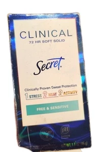 Secret Clinical 72 HR Invisible Solid Antiperspirant Free & Sensitive 1.6 oz.118 - Picture 1 of 5