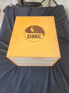 Vintage DMC Thread Floss Wooden Wood 3 Drawer Box Embroidery Storage W/ Dividers - Picture 1 of 24