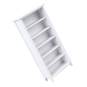 Vertical Bookcase Wooden Model Miniature Display Bookshelf House - Picture 1 of 12