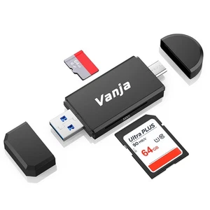USB 3.0 SD/Micro SD Card Reader USB Type C Memory Card Adapter Compatible - Afbeelding 1 van 5