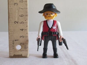 Playmobil Figure Sheriff Cowboy Western Male Hat Blond Beard Vest 70012 Vtg 1992 - Picture 1 of 10