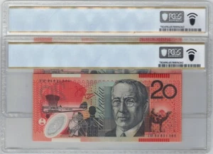 Consecutive Pair 1994 Fraser Evans $20 Banknotes PCGS GEM UNC 65 PPQ #6342 - Picture 1 of 2