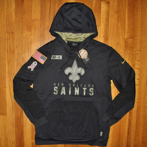 Nike New Orleans Saints 2020 Salute to Service Hoodie Mens 2XL NKDY-00A Therma Cover