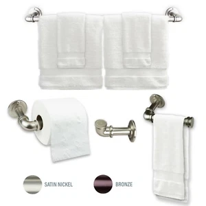 Industrial Pipe Design 4-Piece Bathroom Hardware Accessories Set - Picture 1 of 3