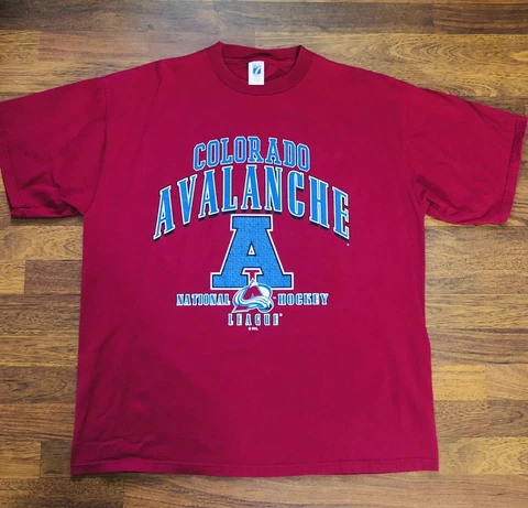 Vintage 90s Colorado Avalanche NHL Hockey T-Shirt XXL USA Logo 7 Cover