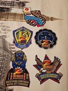 Championship EMBROIDERED lot of 5 PATCHES martial arts TAE KWON-DO 2015-16-17 - Picture 1 of 7